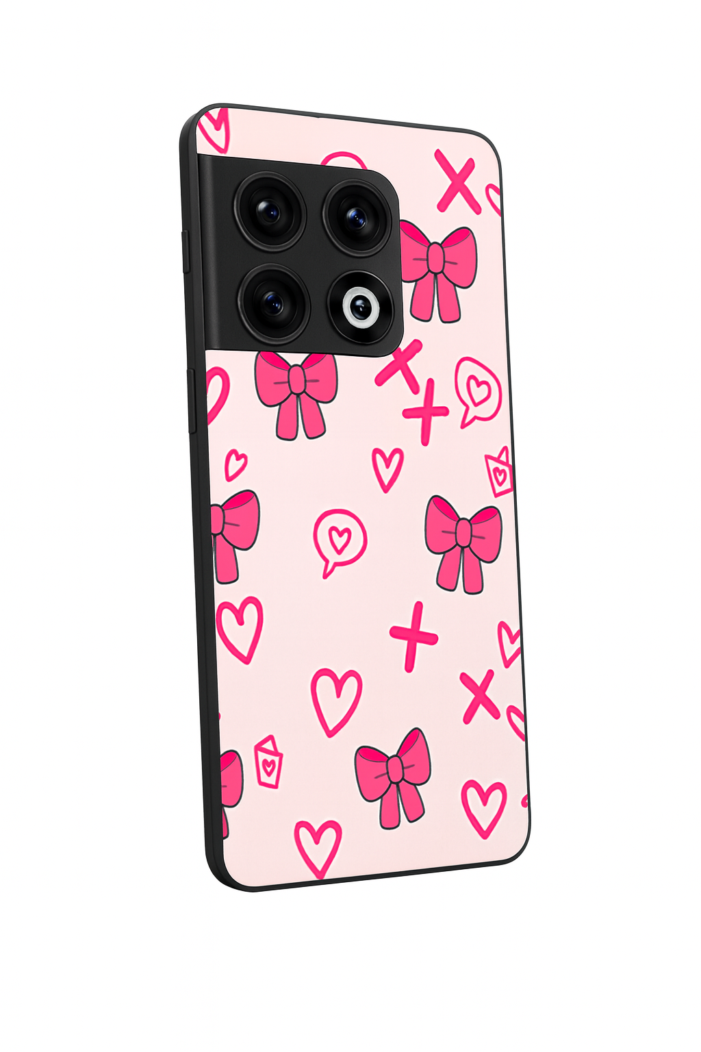 XOXO Bows Premium Glass Back Cover For One Plus 13, 12, 11, 10, Nord Series The Case & Co