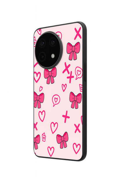 XOXO Bows Premium Glass Back Cover For One Plus 13, 12, 11, 10, Nord Series The Case & Co