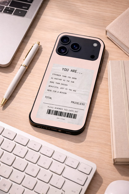 You Are Enough Premium Glass Back Cover For iPhone 11,12,13,14,15,16,17 Models The Case & Co