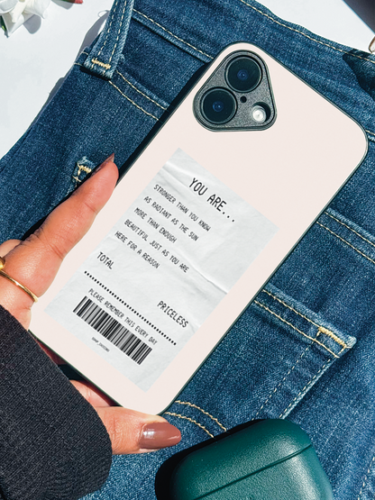 You Are Enough Premium Glass Back Cover For iPhone 11,12,13,14,15,16,17 Models The Case & Co